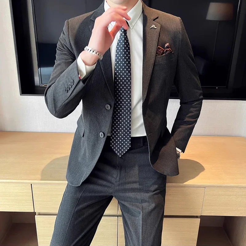 Mens Grooming Brand - (Куртка + брюки) Высококачественный брендовый бутик