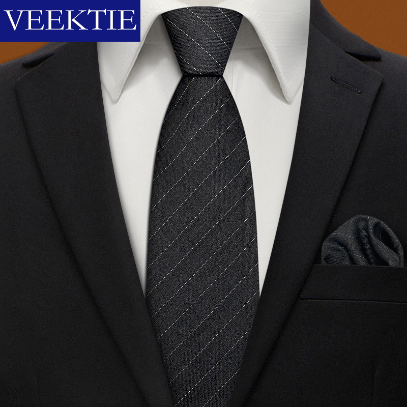 Mens Grooming Brand - VEEKTIE брендовые однотонные деловые полосатые галстуки