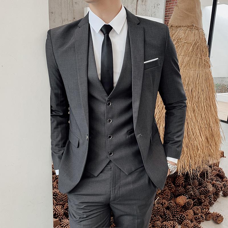 Mens Grooming Brand - Элитный брендовый однотонный деловой костюм для