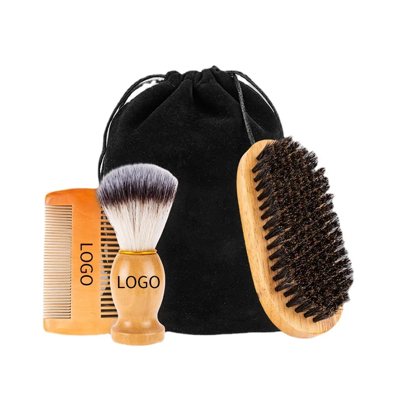 Shaving Brush Set - 3 шт./компл., щетина кабана, уход за