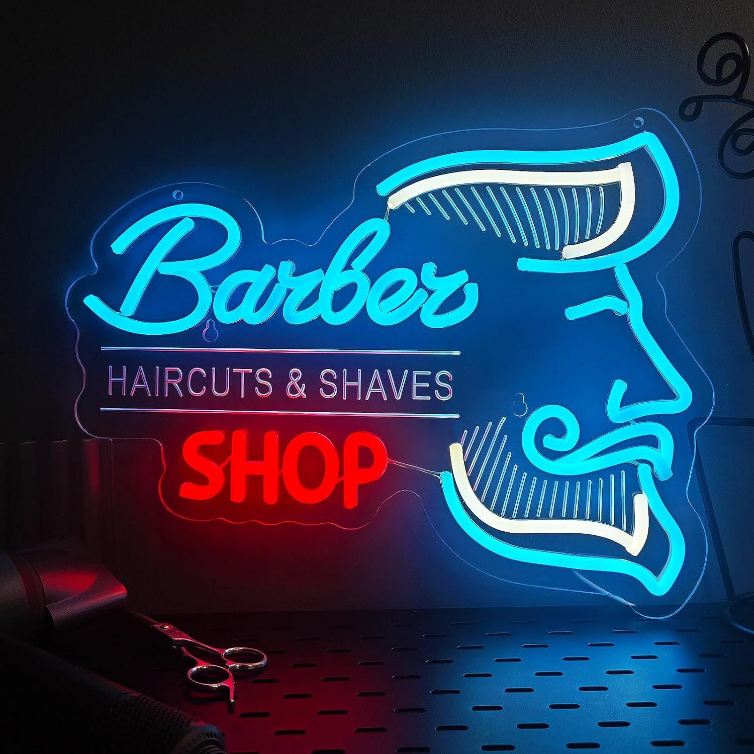 Неоновая вывеска для барбершоп – обзор и цена Men'S Grooming Barbershop
