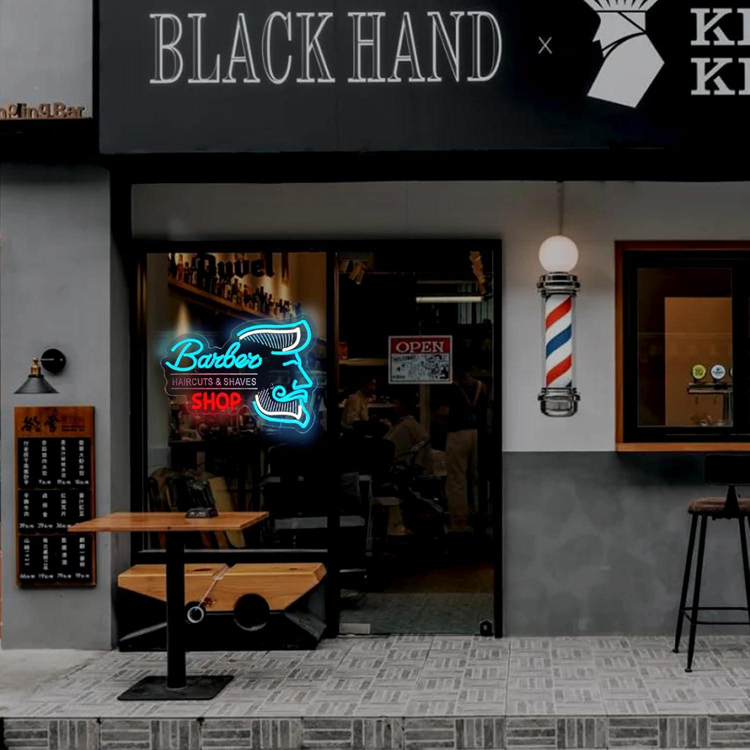 Неоновая вывеска для барбершоп – обзор и цена Men'S Grooming Barbershop