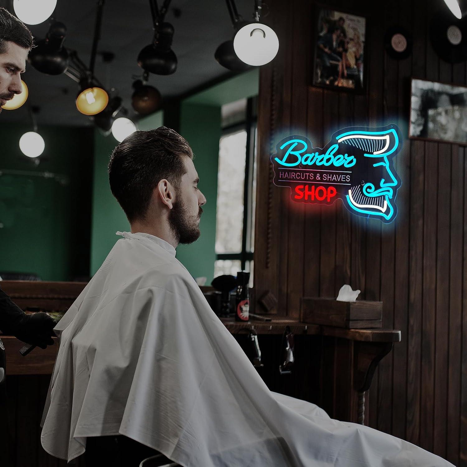 Неоновая вывеска для барбершоп – обзор и цена Men'S Grooming Barbershop